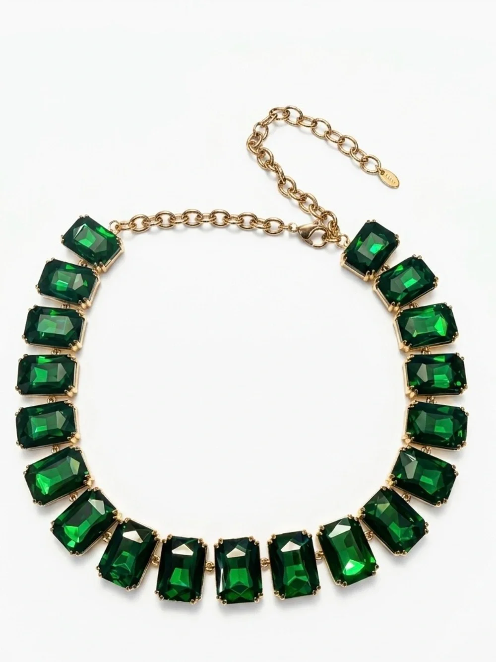 Bold Emerald Green Gemstone Statement Necklace